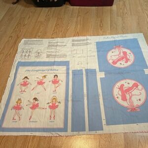 Vintage V.I.P Cranston Print Works Ballet Bag Banner Fabric‎ Panel